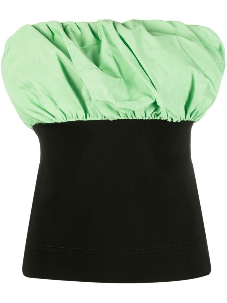 Black Gathered Bandeau Top