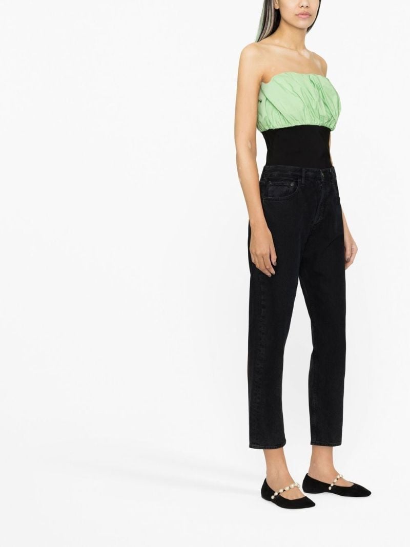 Black Gathered Bandeau Top