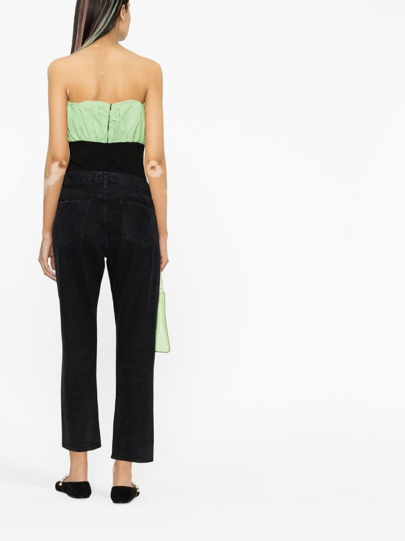 Black Gathered Bandeau Top