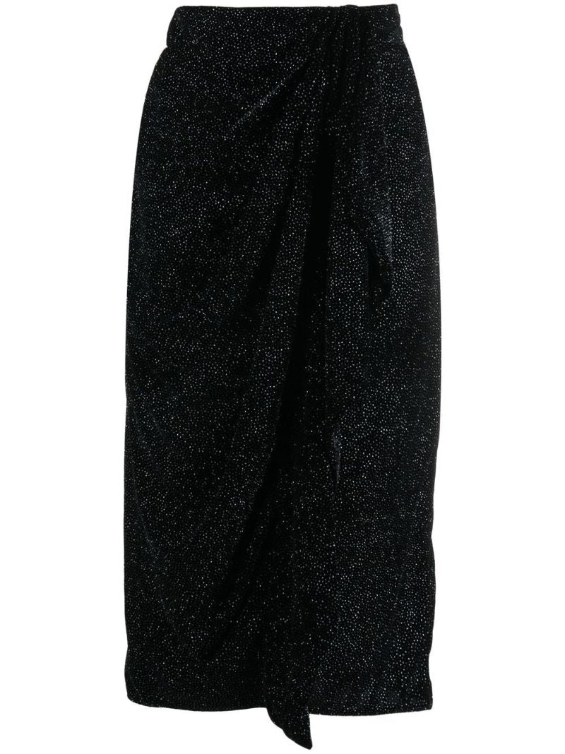 Black Crystal Midi Skirt
