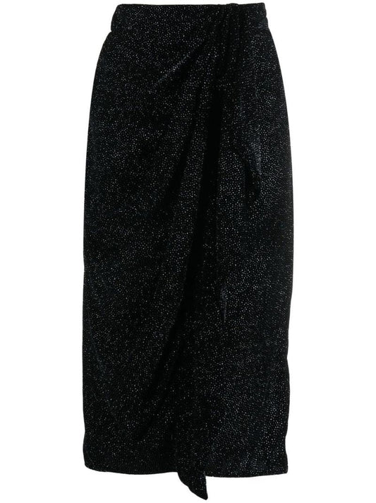 Black Crystal Midi Skirt