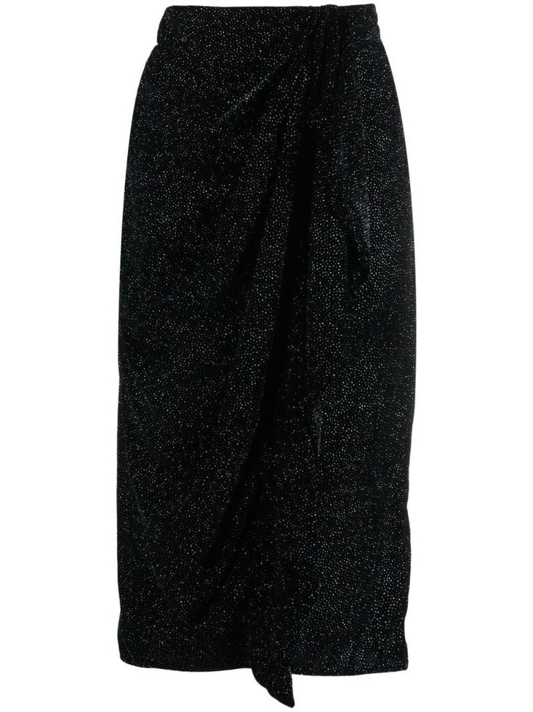 Black Crystal Midi Skirt