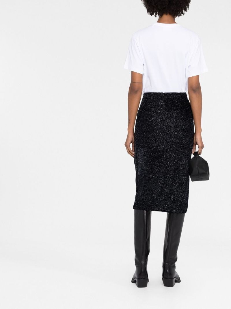 Black Crystal Midi Skirt