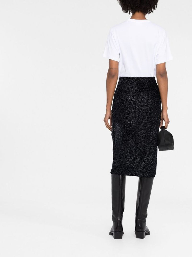 Black Crystal Midi Skirt