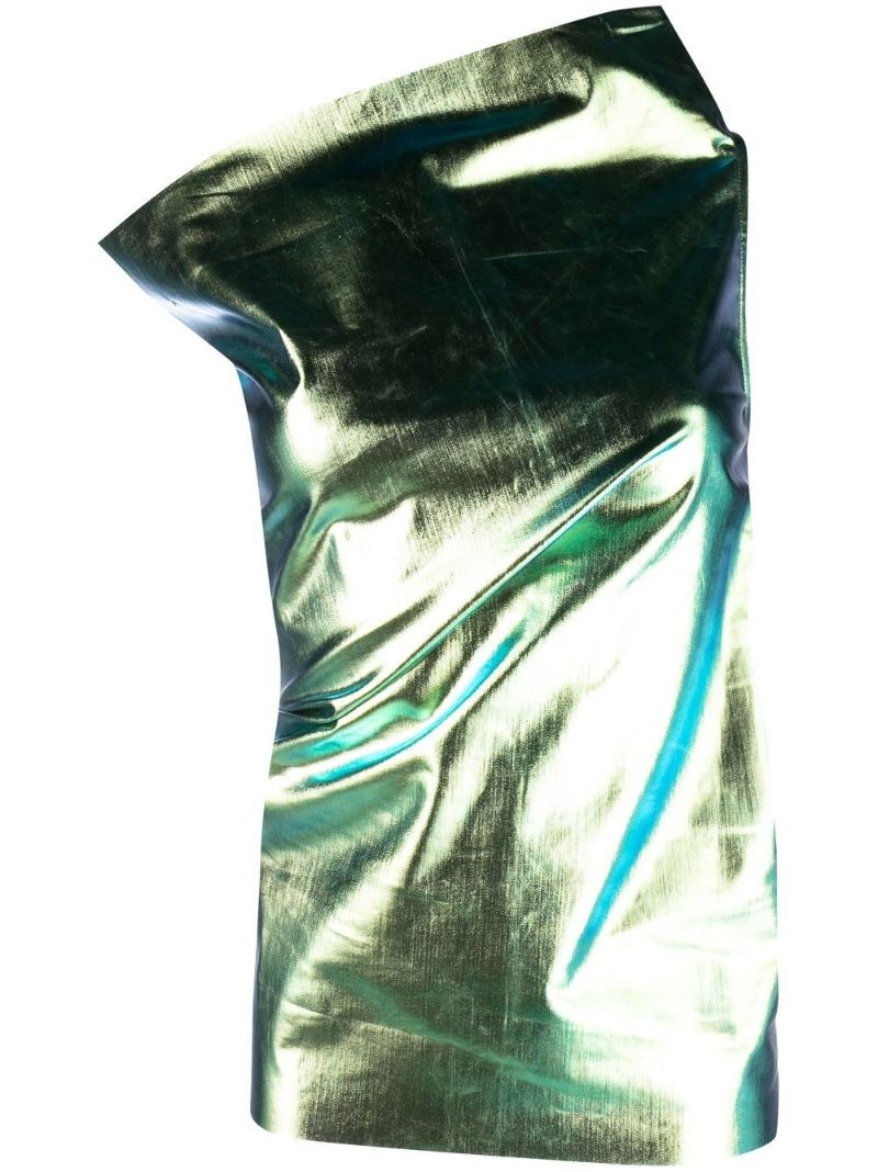Green Athena One-shoulder Mini Dress