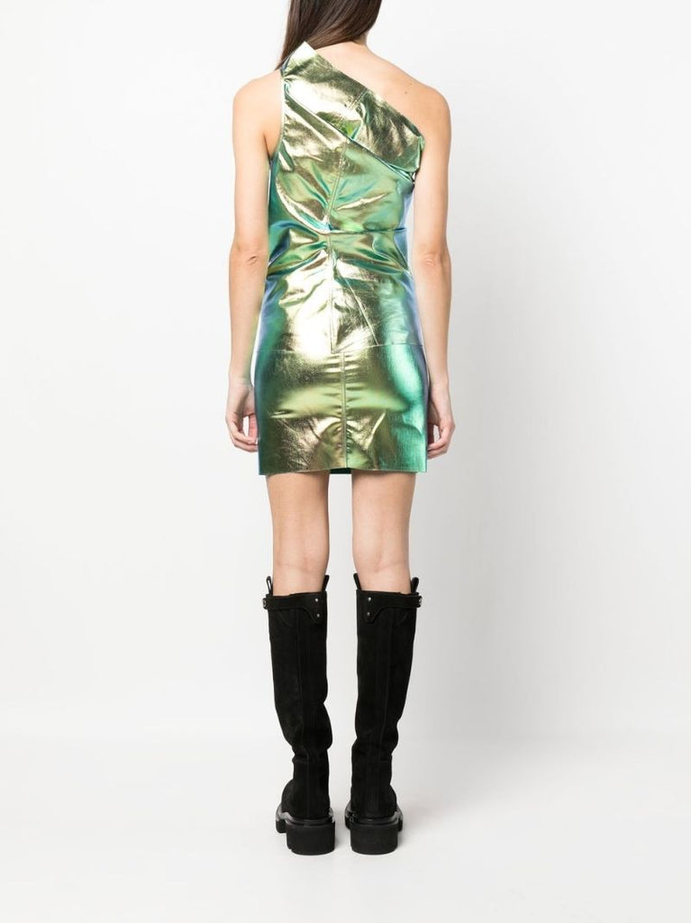 Green Athena One-shoulder Mini Dress