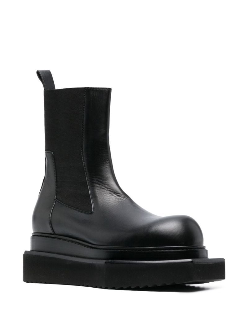 Black Beatle Turbo Cyclops Leather Chelsea Boots