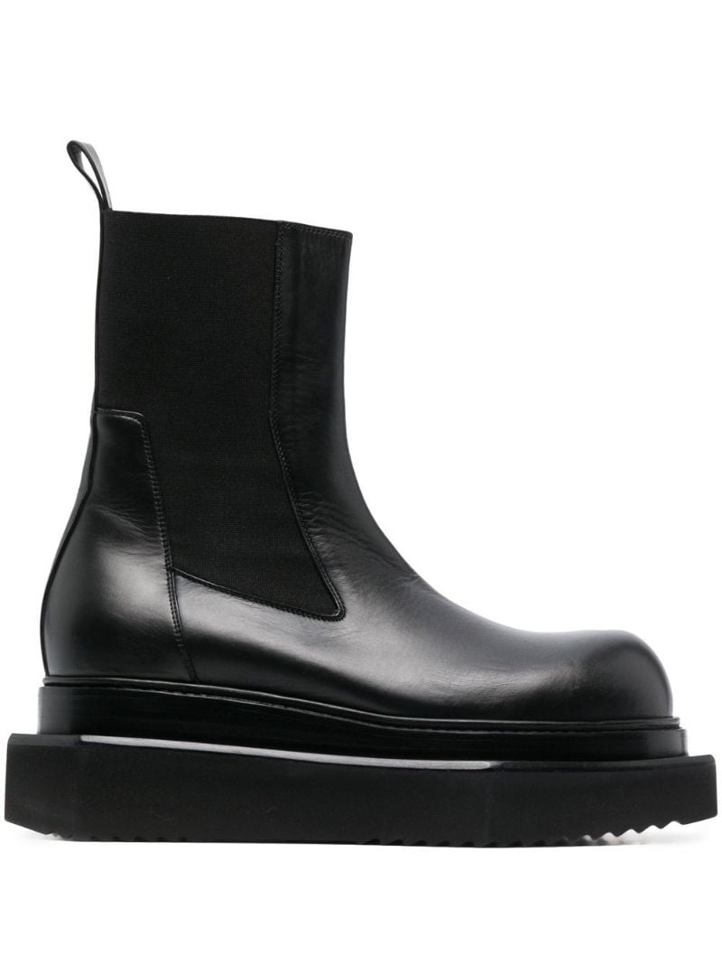 Black Beatle Turbo Cyclops Leather Chelsea Boots