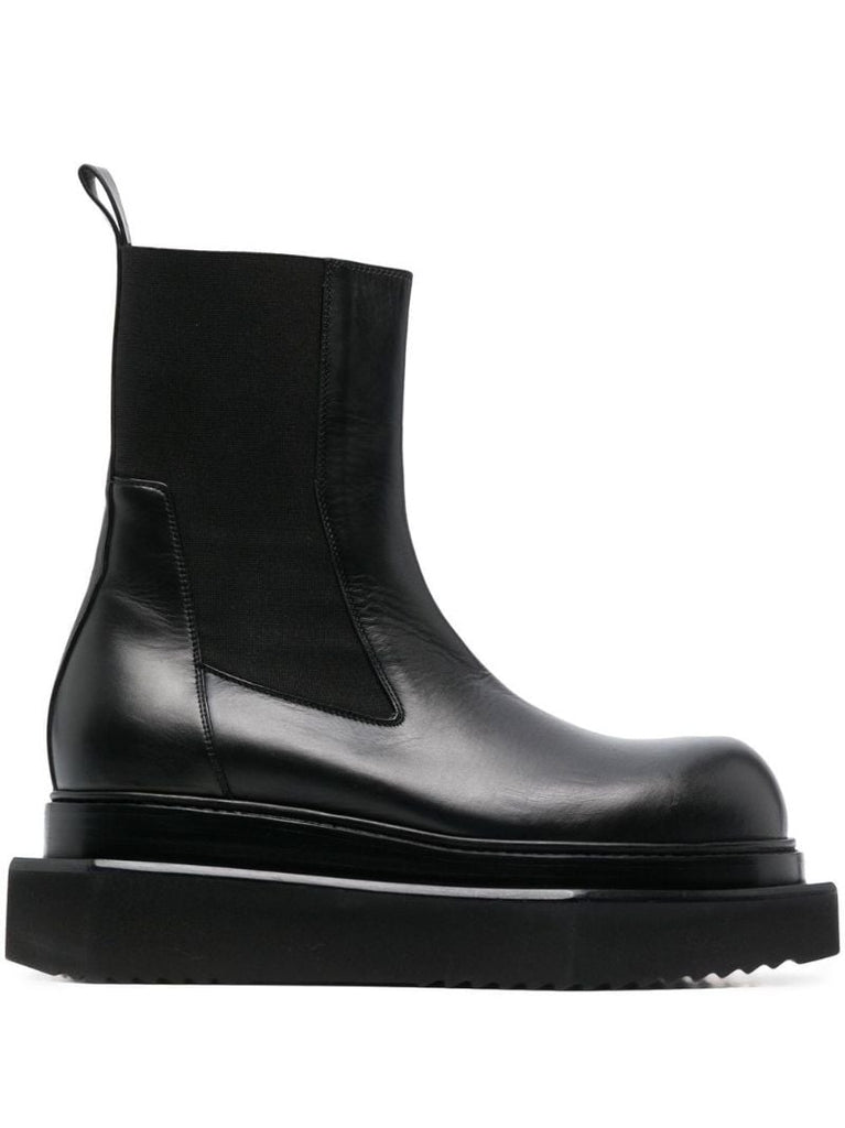 Black Beatle Turbo Cyclops Leather Chelsea Boots