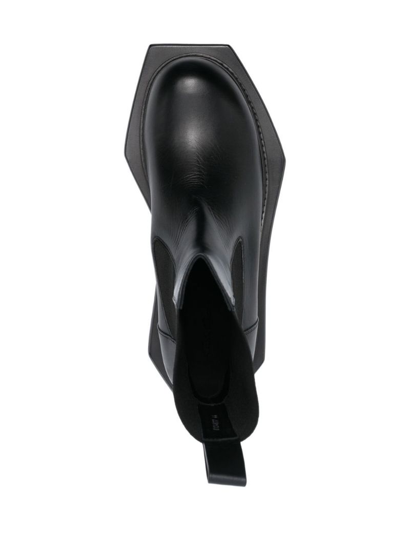 Black Beatle Turbo Cyclops Leather Chelsea Boots