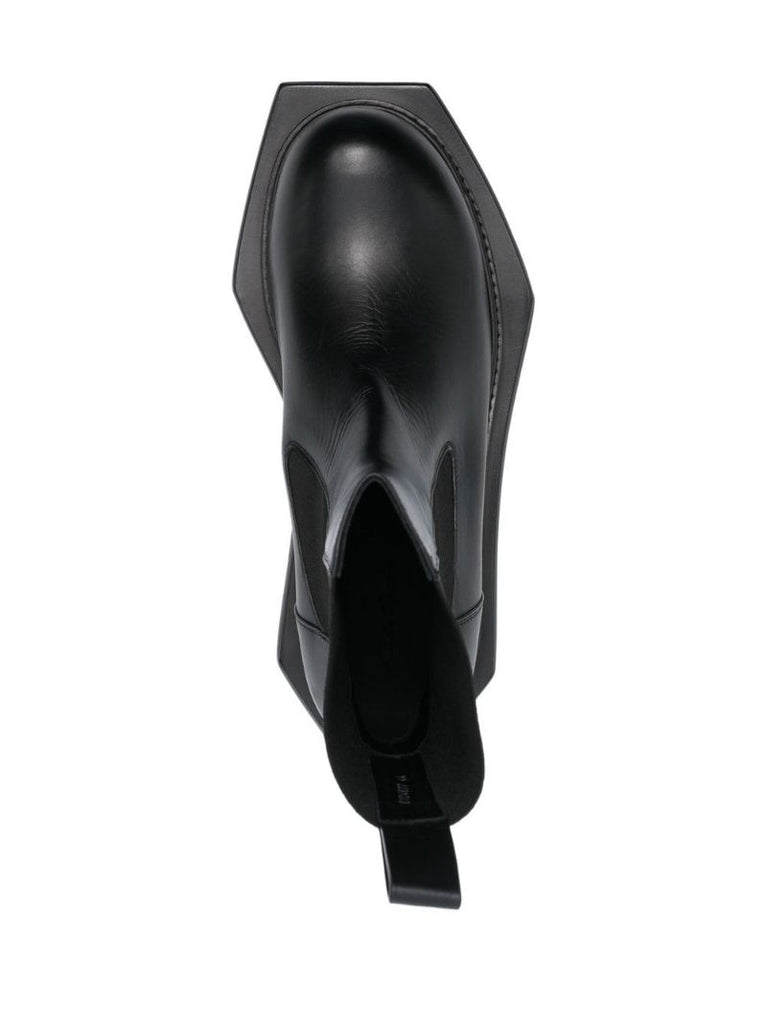 Black Beatle Turbo Cyclops Leather Chelsea Boots