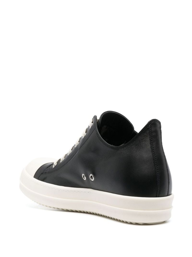 Black Lace-up Leather Sneakers