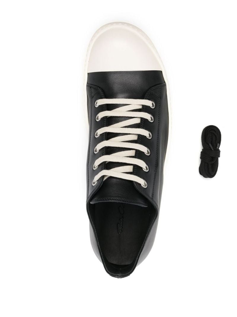 Black Lace-up Leather Sneakers