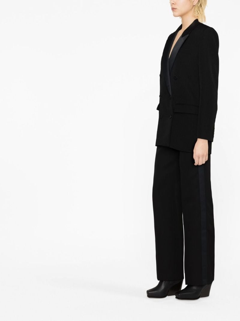 Black Double-breasted Wool Blazer