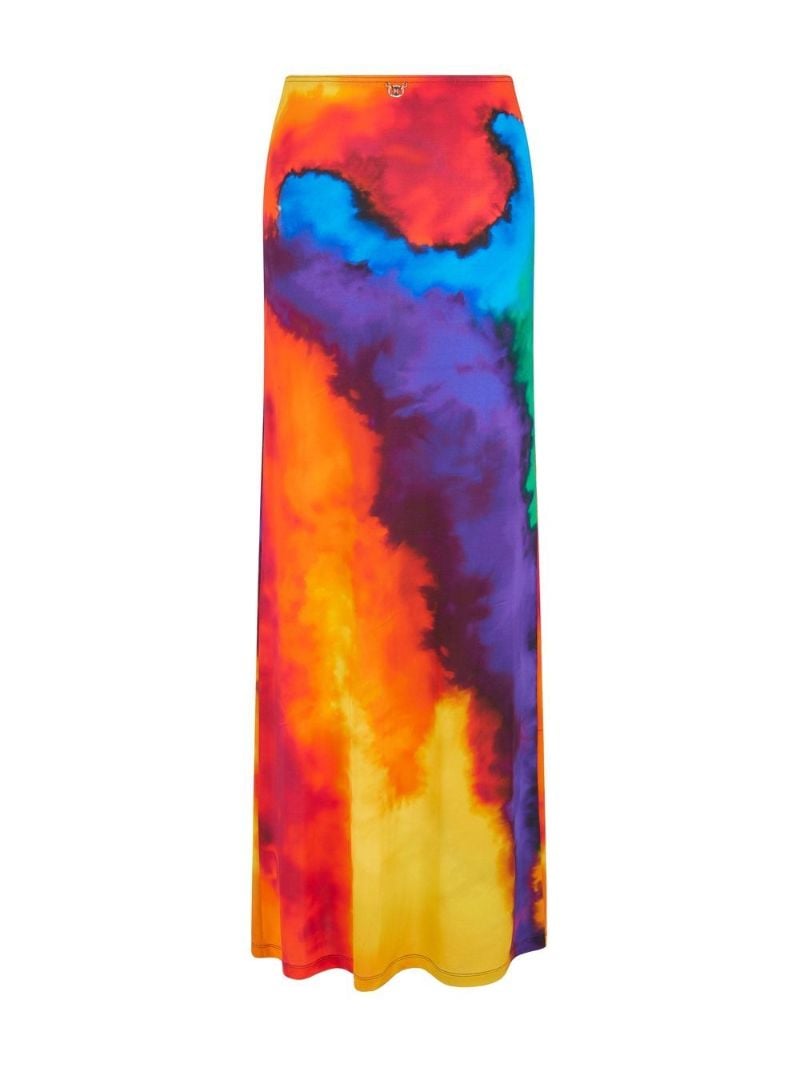 Orange Tie-dye Maxi Skirt
