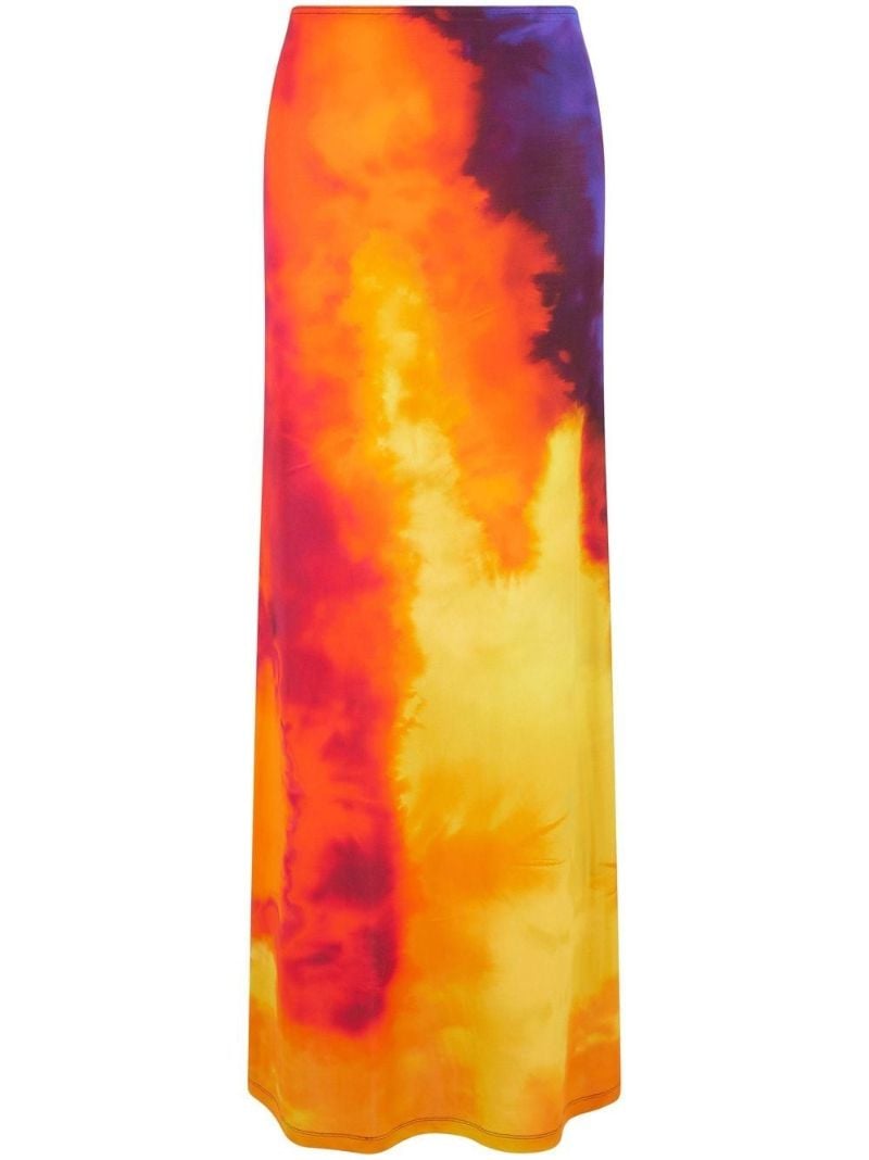 Orange Tie-dye Maxi Skirt