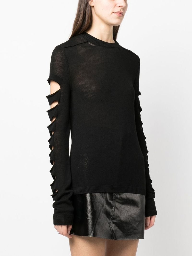 Black Cut-out Wool Sweater