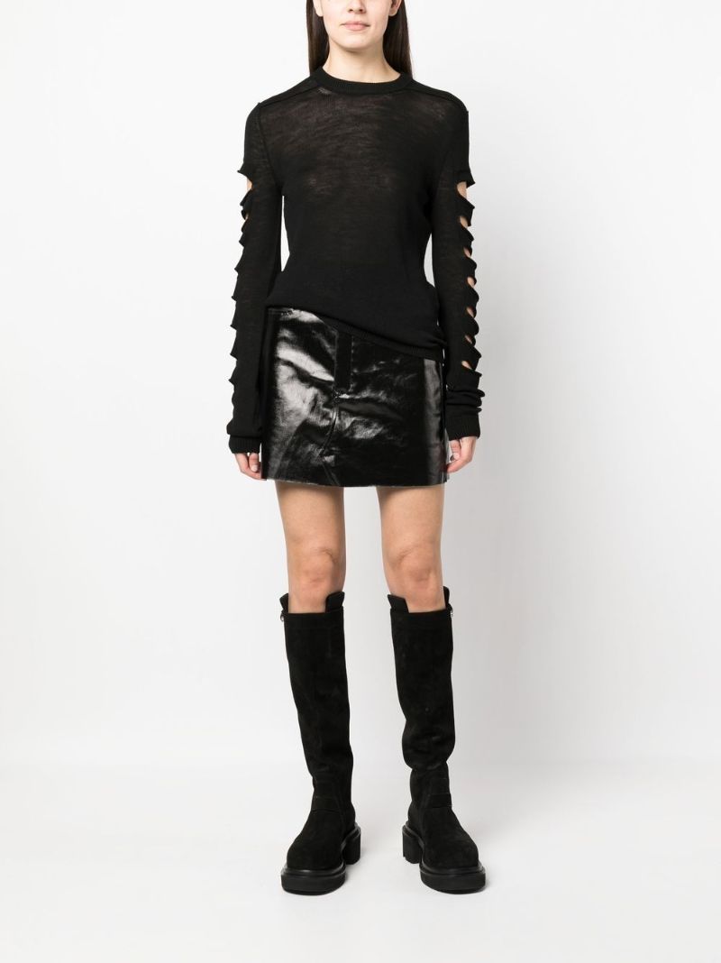 Black Cut-out Wool Sweater