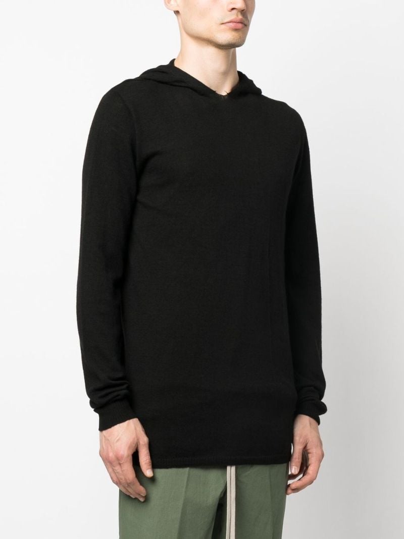 Black Virgin Wool Hoodie