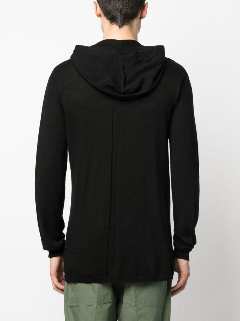 Black Virgin Wool Hoodie