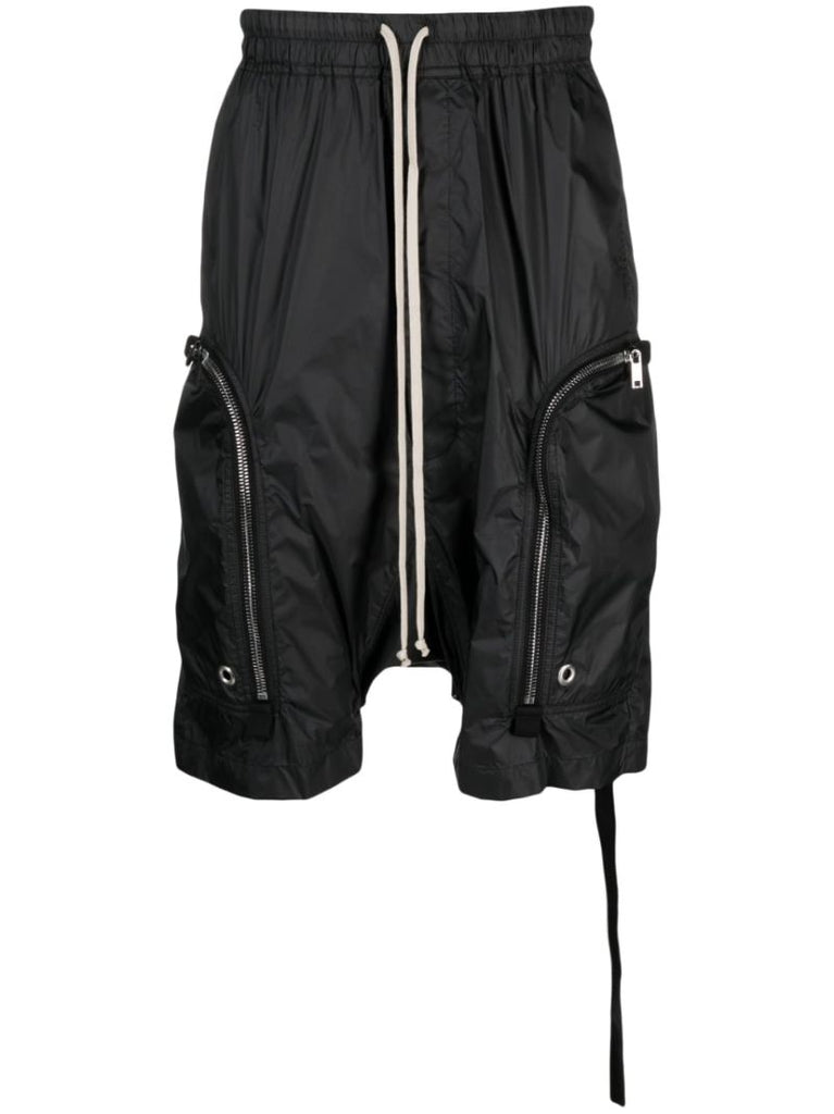 Black Drop Crotch Shorts