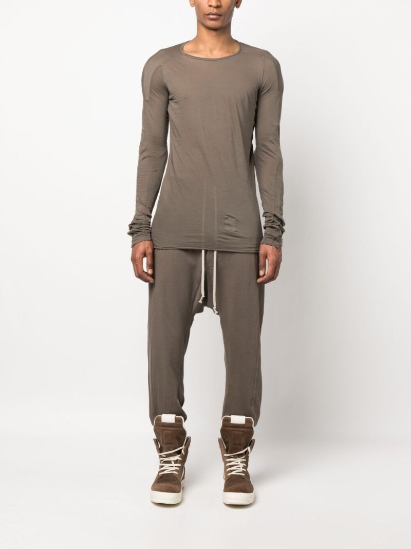 Brown Drop Crotch Track Pants