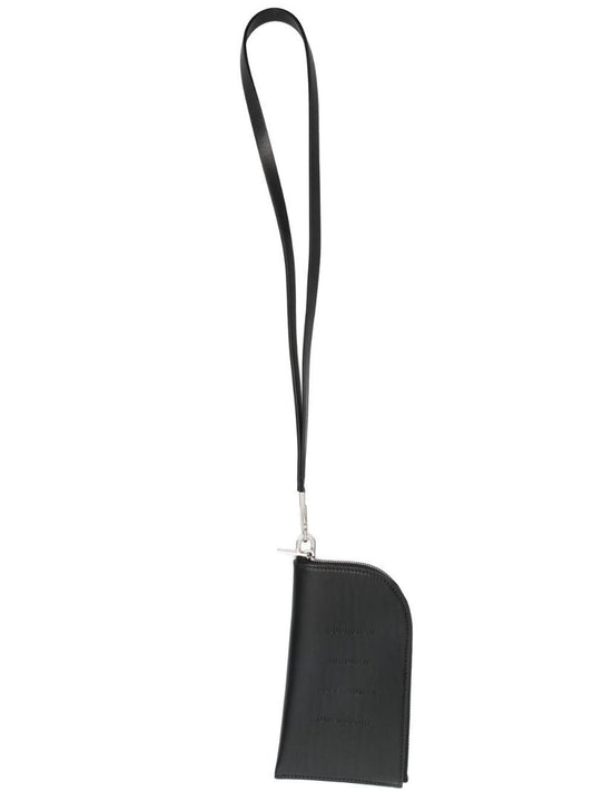 Black Leather Neck Wallet