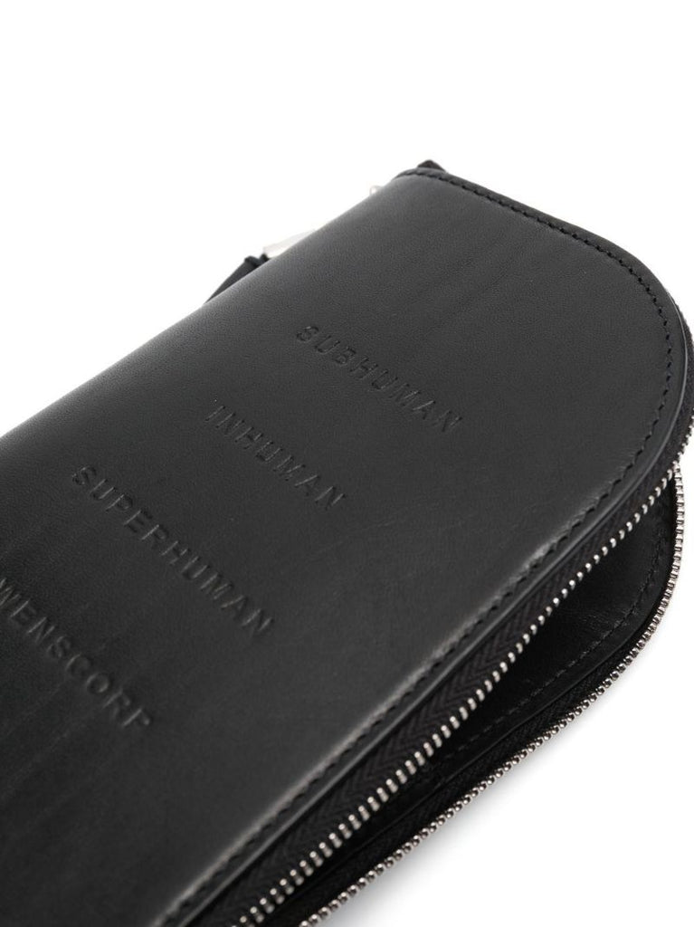 Black Leather Neck Wallet