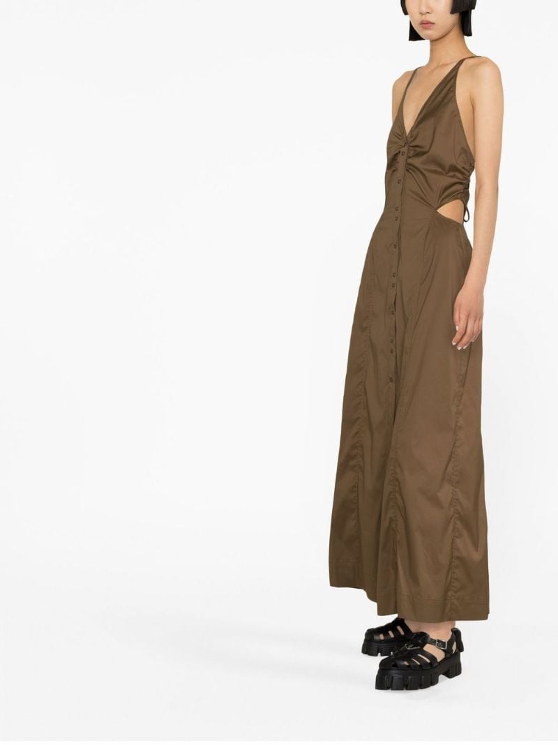 Brown Halterneck Midi Dress