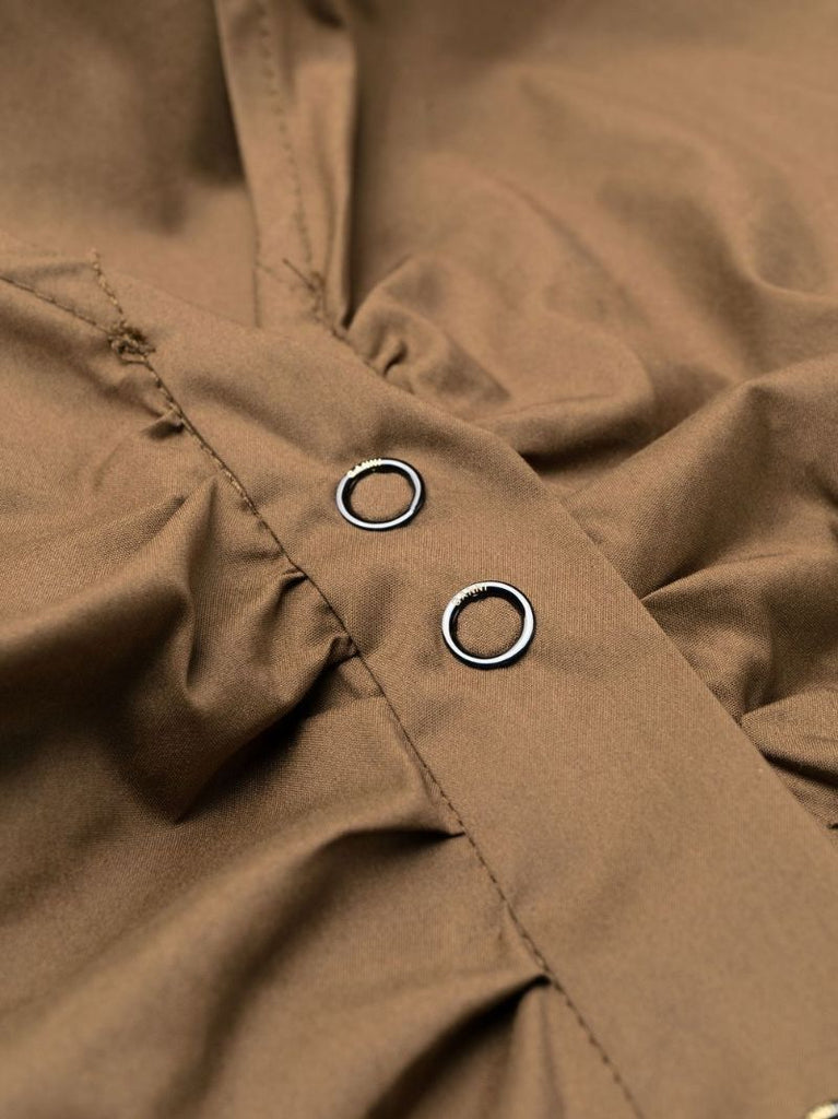Brown Halterneck Midi Dress