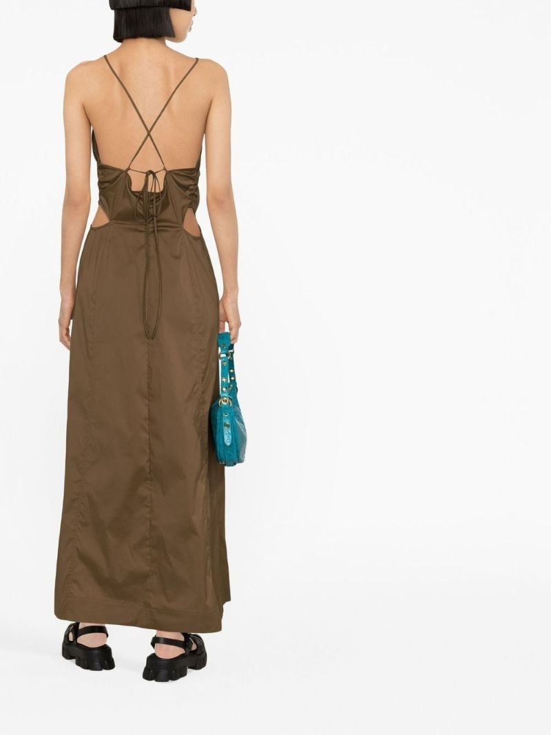 Brown Halterneck Midi Dress
