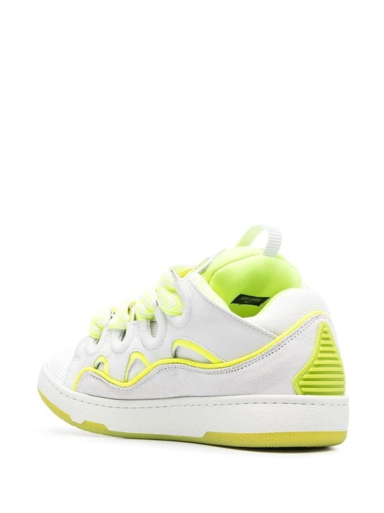 White Curb Leather Sneakers