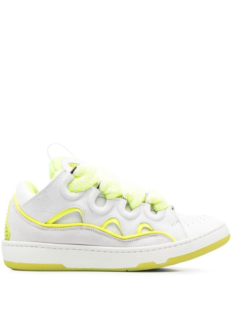 White Curb Leather Sneakers
