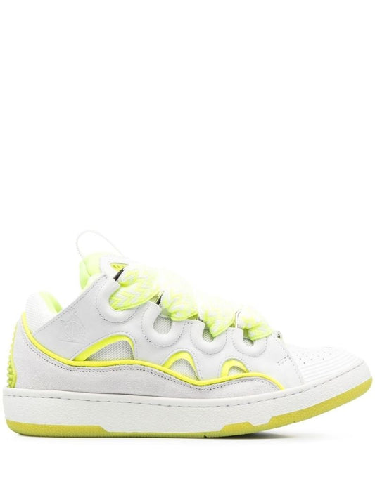 White Curb Leather Sneakers