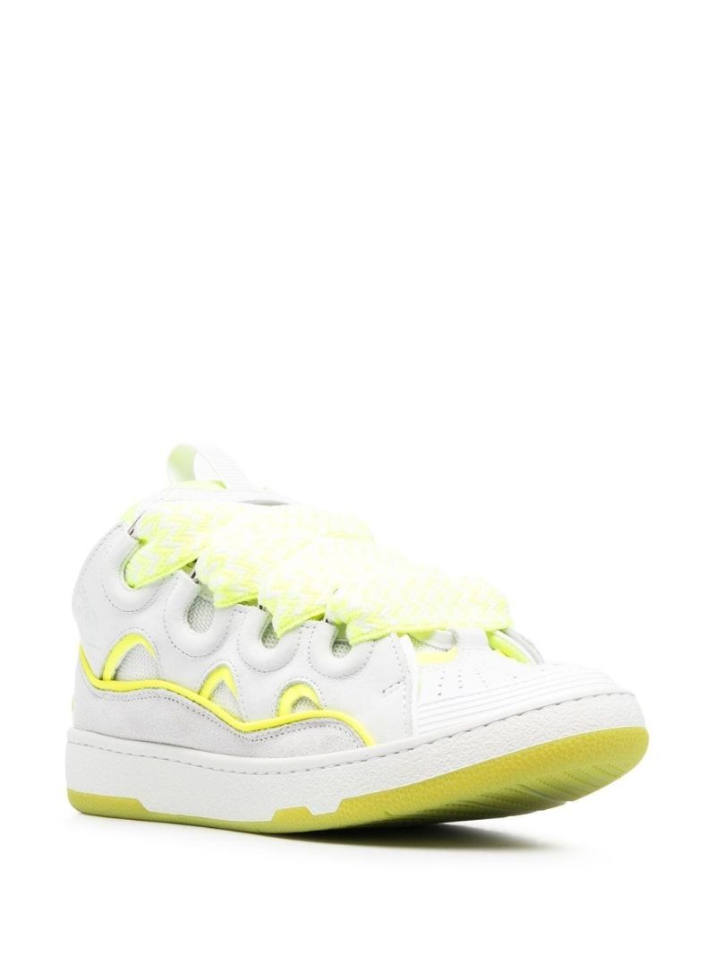 White Curb Leather Sneakers
