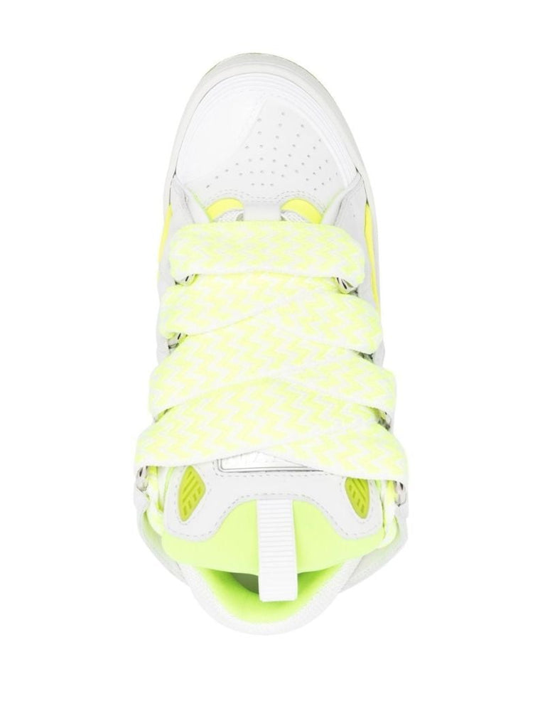 White Curb Leather Sneakers
