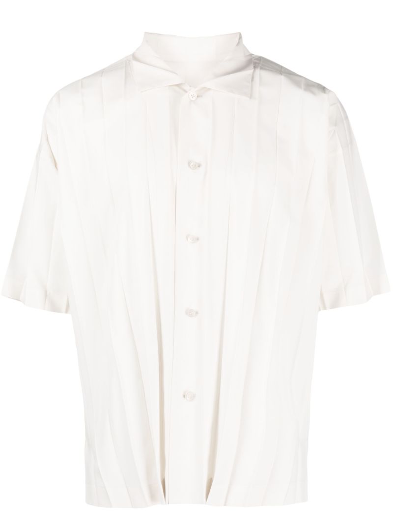 Neutral Edge Pleated Short-sleeve Shirt