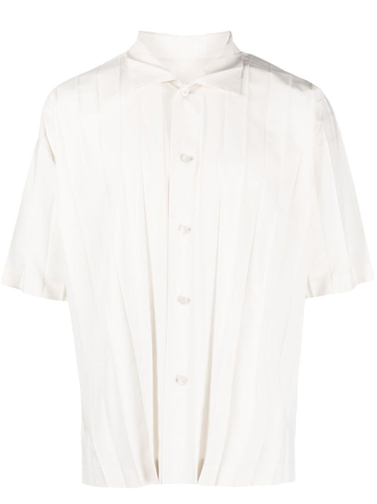 Neutral Edge Pleated Short-sleeve Shirt