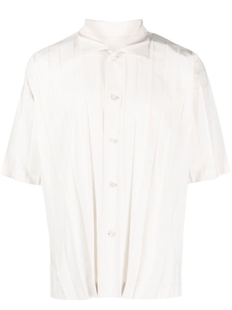 Neutral Edge Pleated Short-sleeve Shirt