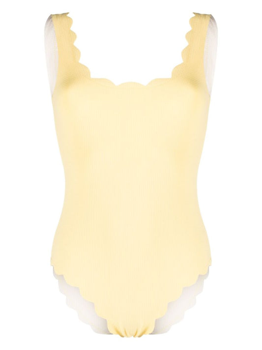 Yellow Palm Springs Scallop-trim Swimsuit