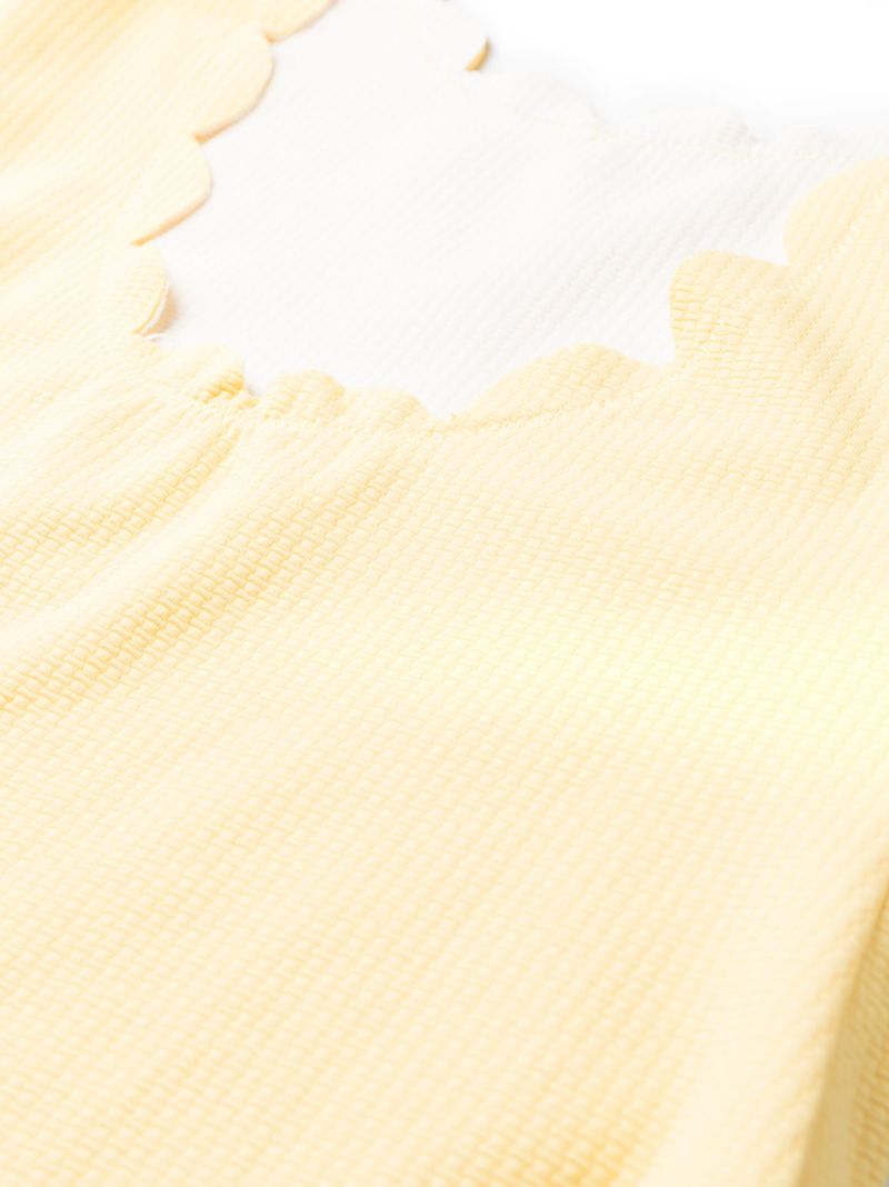Yellow Palm Springs Scallop-trim Swimsuit