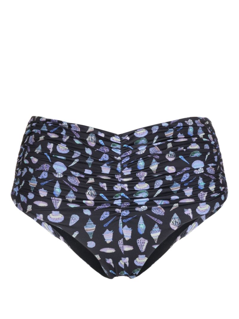 Black Gibbes Shell Print Bikini Briefs