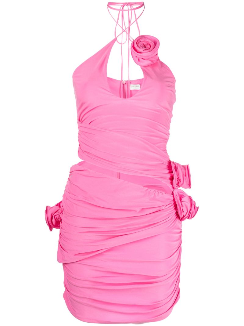 Pink Cut-out Rose AppliquÃ_x0083_Â© Mini Dress
