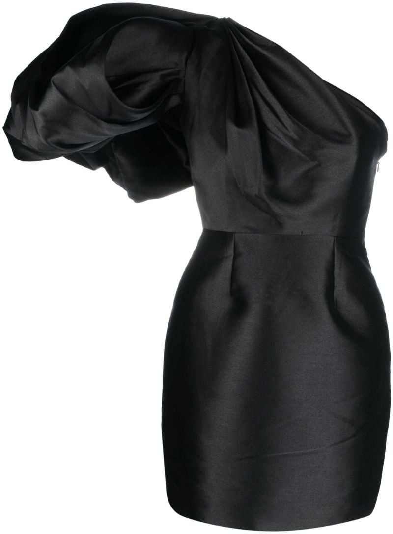 Black Hayes Puff-sleeve Mini Dress
