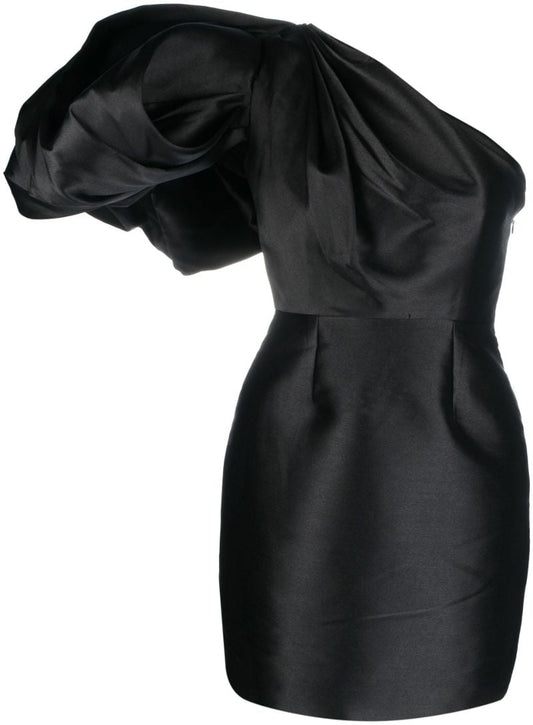 Black Hayes Puff-sleeve Mini Dress