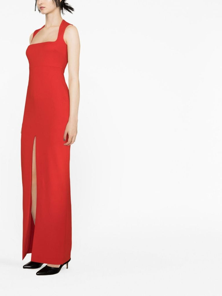 Red Sofia Square Neck Maxi Dress