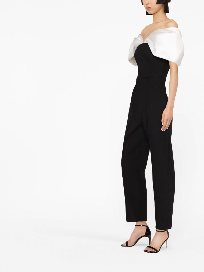 Black and White Lena Off-shoulder Jumpsuit