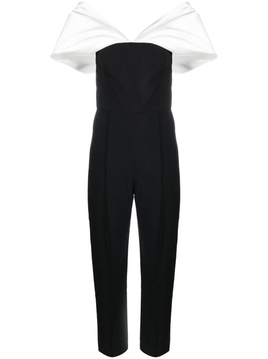 Black and White Lena Off-shoulder Jumpsuit
