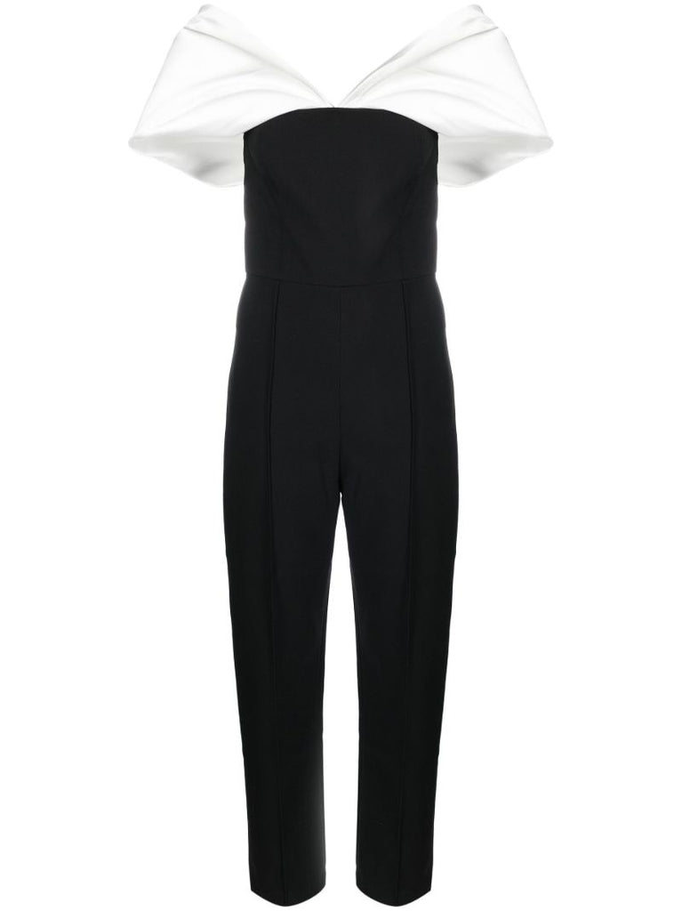 Black and White Lena Off-shoulder Jumpsuit