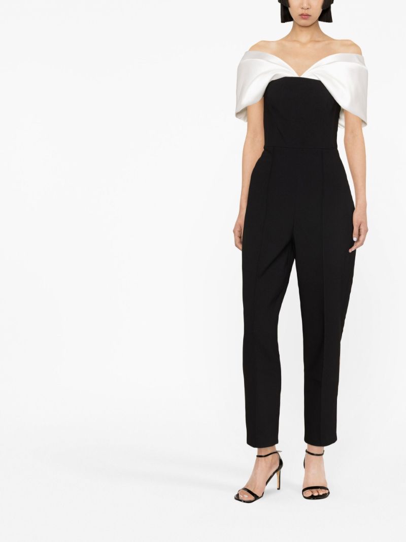 Black and White Lena Off-shoulder Jumpsuit